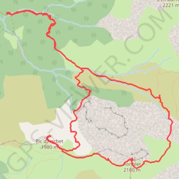 Ronglet & Pic d'Anchet depuis Borde Guiraute (Accous) GPS track, route, trail