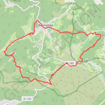 Monoblet - Les Jumelles - Aubret - Fressac GPS track, route, trail
