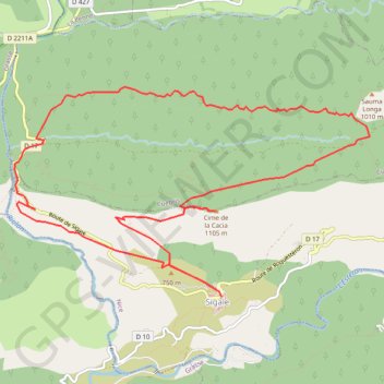 Cime de la cacia GPS track, route, trail