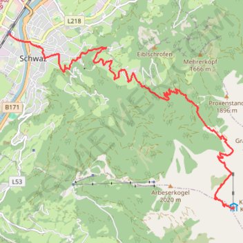 Via-Alpina R40 - Kellerjochhutte - Schwaz GPS track, route, trail