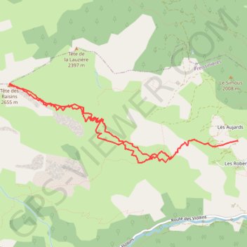 Tete raisins freissiniere GPS track, route, trail