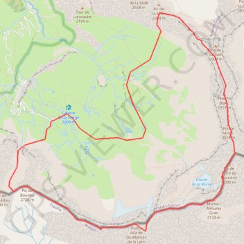 Troumouse tour intégral du cirque GPS track, route, trail