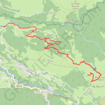 Lazive-Bagès GPS track, route, trail