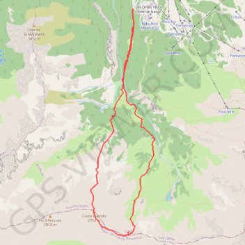 Costa Rouenda versant N en boucle GPS track, route, trail