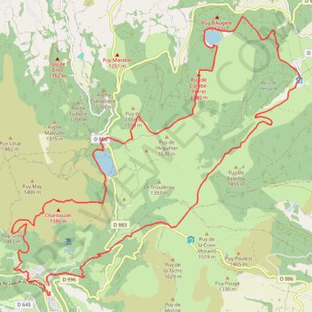 Lac de Guéry GPS track, route, trail