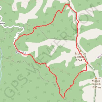 Parata - Mont du Concone GPS track, route, trail