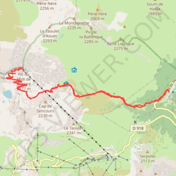 PIC DU MIDI GPS track, route, trail