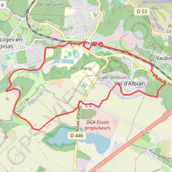 Jouy en Josas - Le Val dAlbian GPS track, route, trail