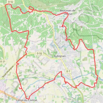 Loriol - Canal - Carpentraes - Beaumes - Loriol GPS track, route, trail