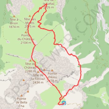 74-2 Doran Pointe d areu GPS track, route, trail