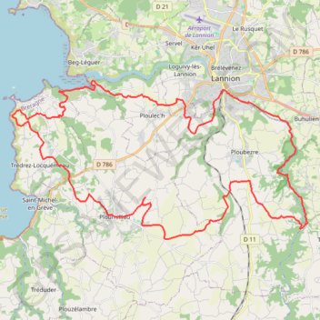 En Vallée du Léguer - Ploumilliau GPS track, route, trail