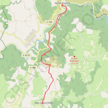 Mas Saint-Chély Sainte-Enimie GPS track, route, trail