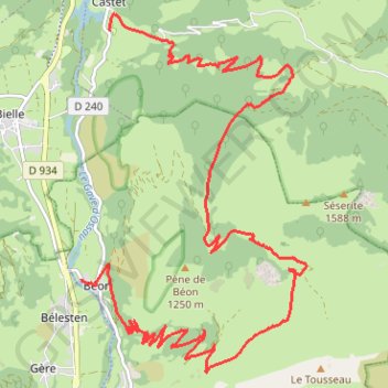 De Castet à Béon GPS track, route, trail