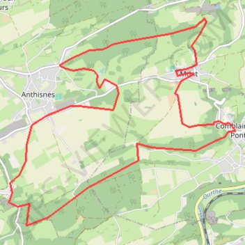 Mont - Anthisnes - Comblain-au-Pont - Mont GPS track, route, trail