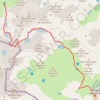 Pyrénées HRP GPS track, route, trail