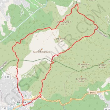 Saint Zacharie - Mont-Olympe GPS track, route, trail