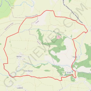 Croix de la Ribeyre GPS track, route, trail