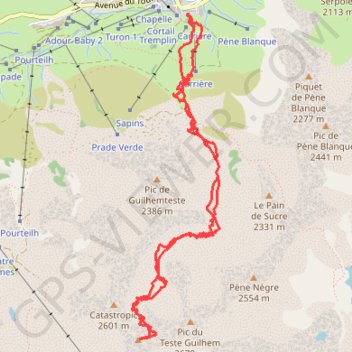 Pic des Quatre Termes GPS track, route, trail
