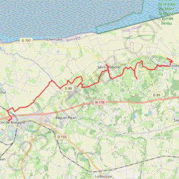 Roz-sur-Couesnon Marche à pied GPS track, route, trail