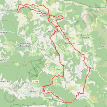 Saoû Dieulefit Vesc GPS track, route, trail