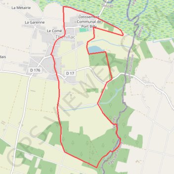 Circuit en pays Mitau - Théhillac GPS track, route, trail