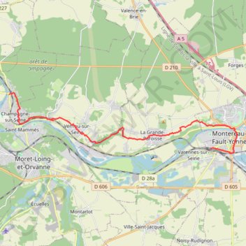 De Champagne-sur-Seine à Montereau-Fault-Yonne GPS track, route, trail