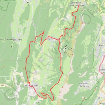 St Nizier lans villard croix perrin lans GPS track, route, trail