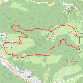 Tuc de l'Étang depuis Argut-Dessous GPS track, route, trail