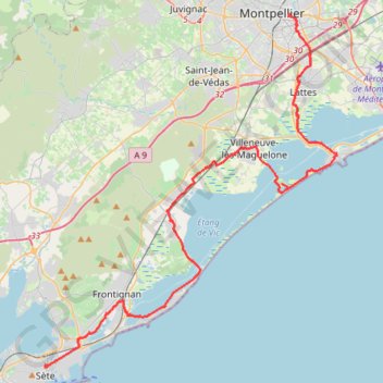 Montpellier - Sète GPS track, route, trail