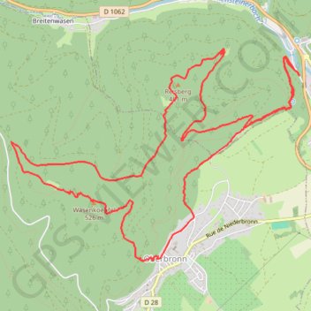 Balade sur les hauteurs de Niederbronn et château de Wasenbourg GPS track, route, trail