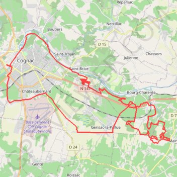 Cognac Mainxe GPS track, route, trail