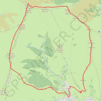 Cap de la Lit et sommet de Pouy Louby GPS track, route, trail