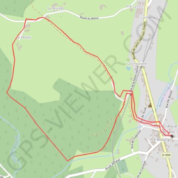 SAINT ALYRE - Le Pélady GPS track, route, trail
