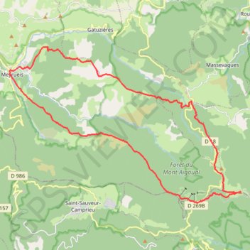 Le versant nord de l' Aigoual GPS track, route, trail