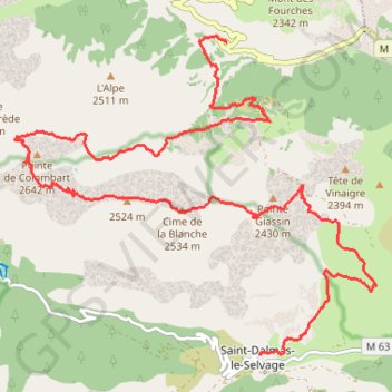 GR5 Bouséiyas à Saint Dalmas le Selvage GPS track, route, trail