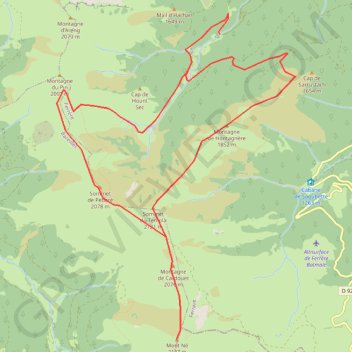 Sommet du Templa et mont Né depuis la forêt de Salabe GPS track, route, trail
