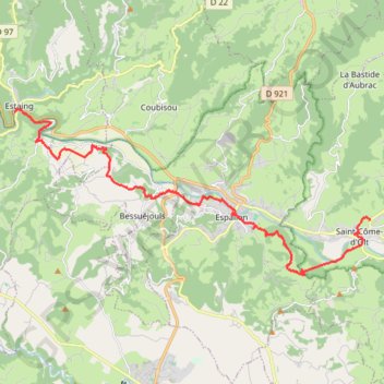 Camino vers estaing GPS track, route, trail