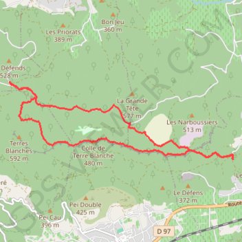 Carnoules-Le Plateau des Thèmes GPS track, route, trail