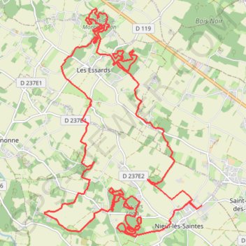 NieulLesSaintes_33km GPS track, route, trail