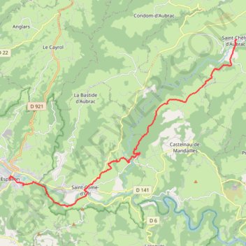 De Saint-Chély-d'Aubrac à Espalion GPS track, route, trail