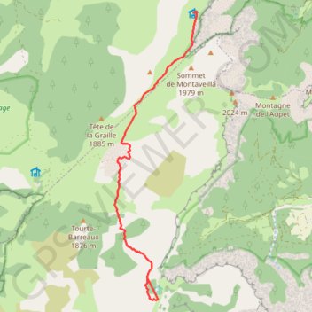 Chaumailloux-Cabane des aiguillettes, par Peyre Rouge GPS track, route, trail