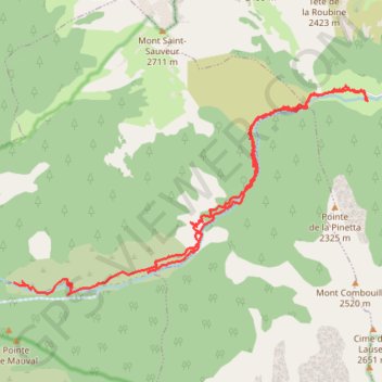Vallon de Mollières GPS track, route, trail