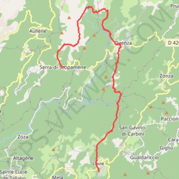 Corse du sud, Serra di Scopamena Levie GPS track, route, trail