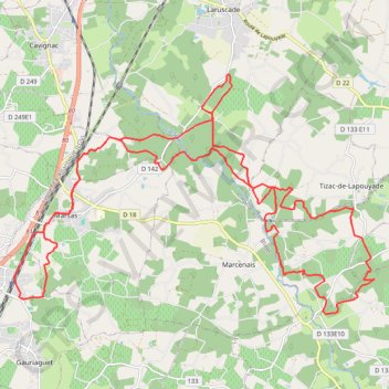 Cavignac laruscade GPS track, route, trail