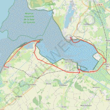 Tour de la Baie de Somme : du Crotoy à Cayeux-sur-Mer GPS track, route, trail