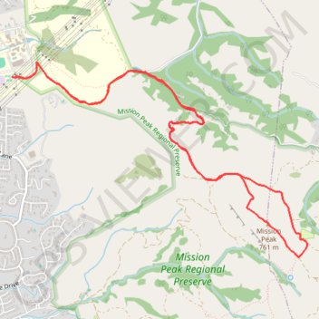Mission Peak Loop from Ohlone College GPS track, route, trail