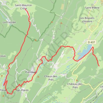 Haut-Jura - Château des Près - Saint-Maurice via Etival GPS track, route, trail