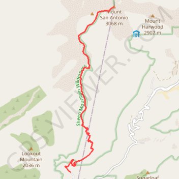 Mount Baldy (or Mount San Antonio) GPS track, route, trail