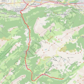 Le Bouchet - Saint Pierre en Faucigny GPS track, route, trail