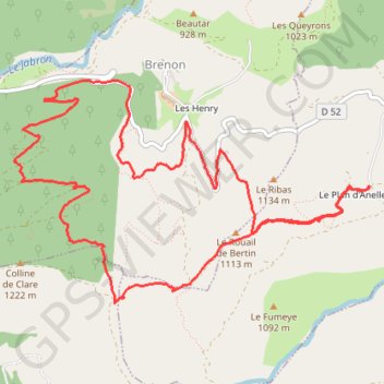 Plan d'Anelle - La Boucle de Brenon GPS track, route, trail